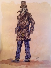 Rorschach in watercolours, coffee grinds, and ink