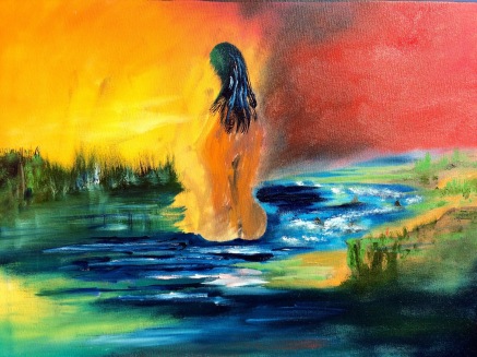 18x24 Oil Painting. "Lady on the Lake"
